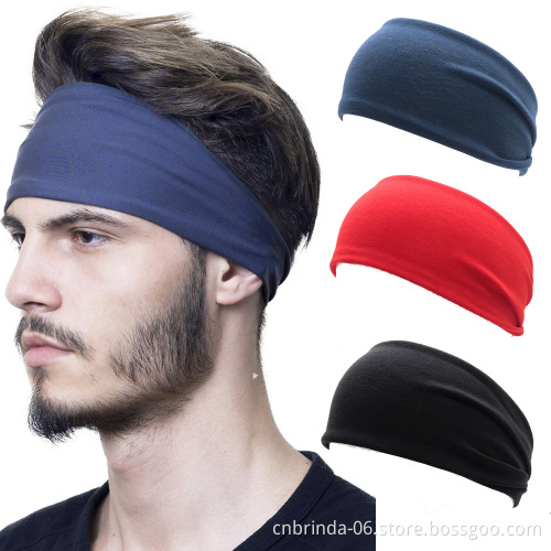 Unisex Solid Color Sport Yoga Headband Hair Elastic Bands for Men Women Stretch Outdoor Sweat Fitness Head Bands Hairband